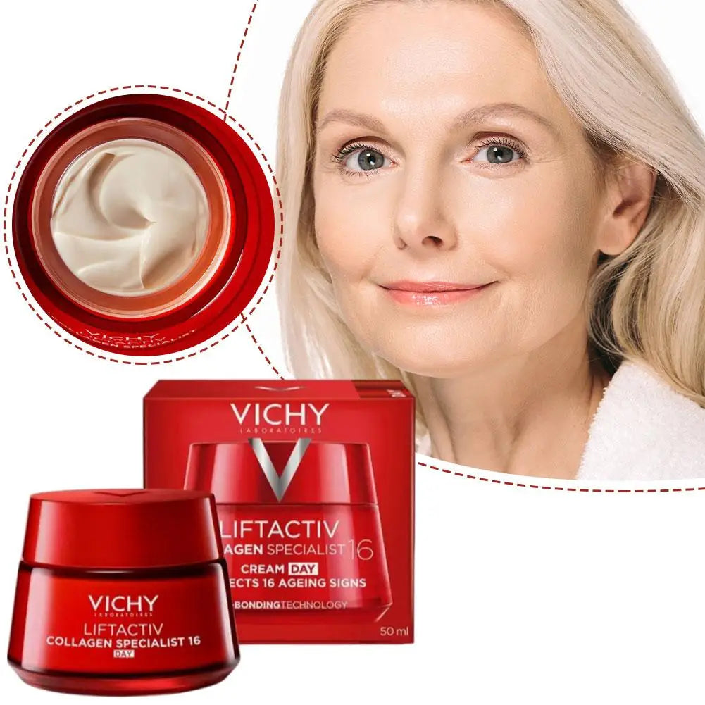 VICHY Collagen Antioxidant Face Mineral Cream Nutritious Moisturizing Menopausal Night Cream Multi Effect Facial Skincare