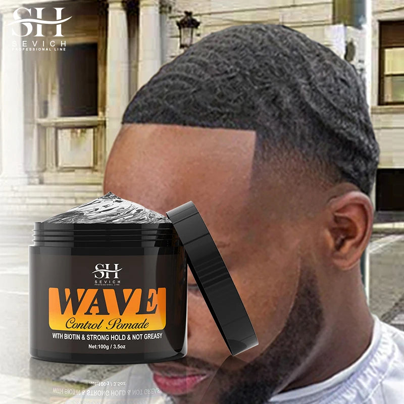 Natural Wave Control Pomade Hair Style Wax Pomade for Black Men 360 Style Wave Styling Hair Cream Strong Hold Clay Hair Pomade